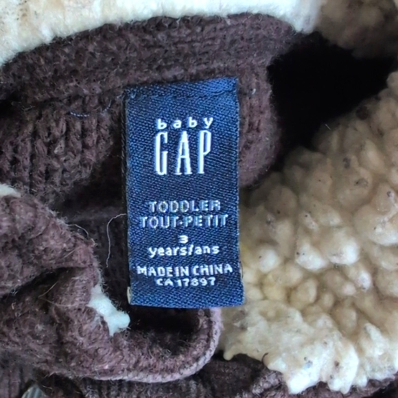 babyGap brown wool blend cable knit popover sweater 3T toddler boys - Picture 4 of 6